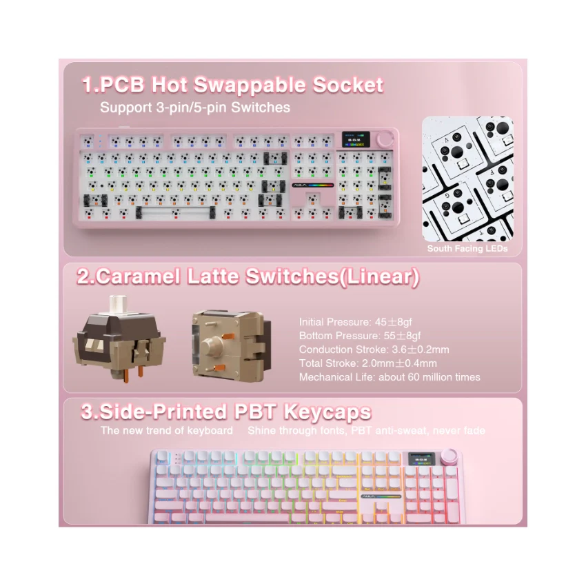 AULA F108 Pro Full Size vision Knob Keyboard - Image 48