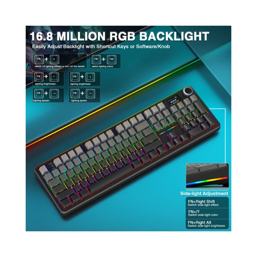 AULA F108 Pro Full Size vision Knob Keyboard - Image 7