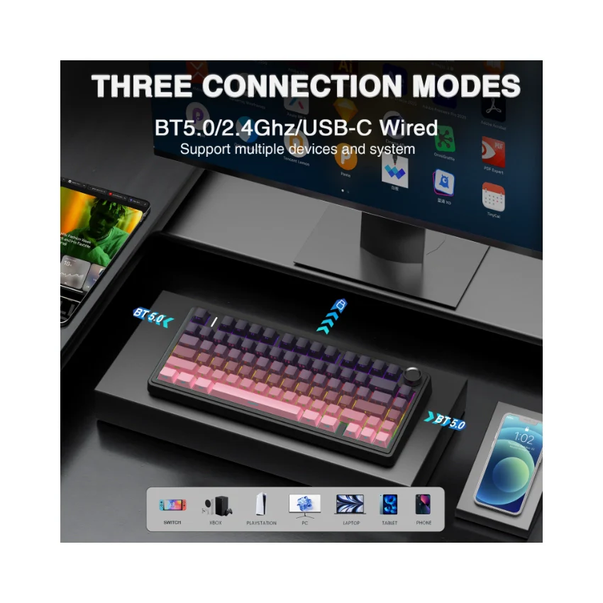 AULA F75 Pro Knob Side-Printed Mechanical Keyboard - Image 29