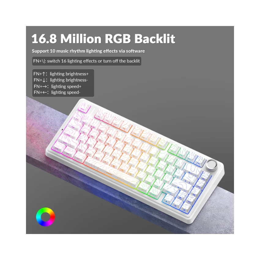 AULA F75 Pro Knob Side-Printed Mechanical Keyboard - Image 46