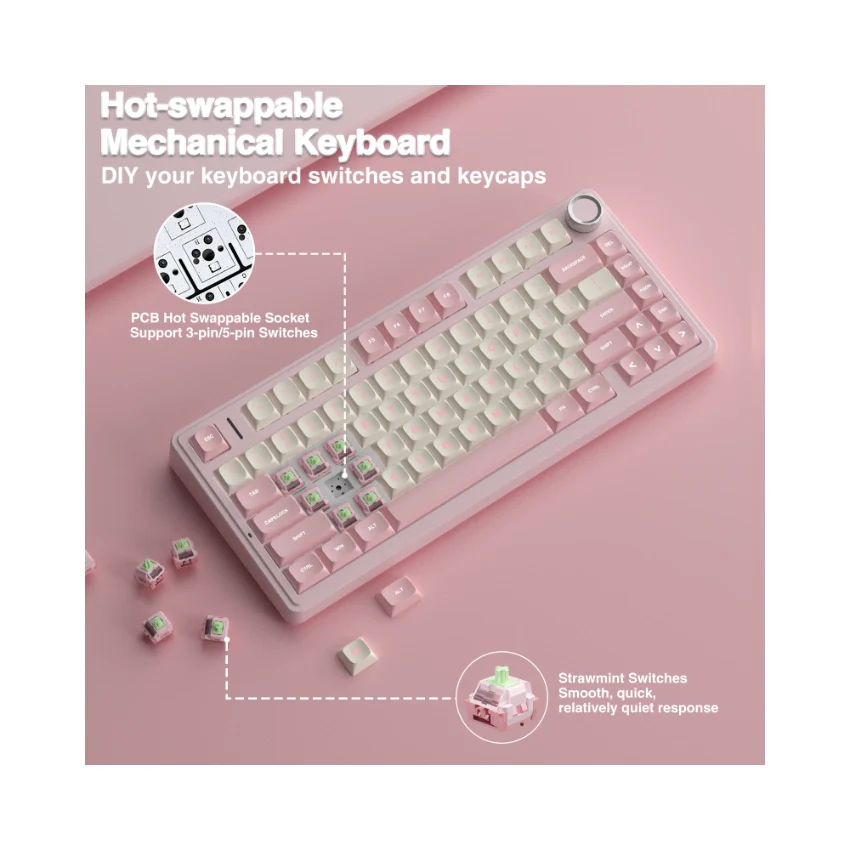 AULA F75 Pro Knob Side-Printed Mechanical Keyboard - Image 63