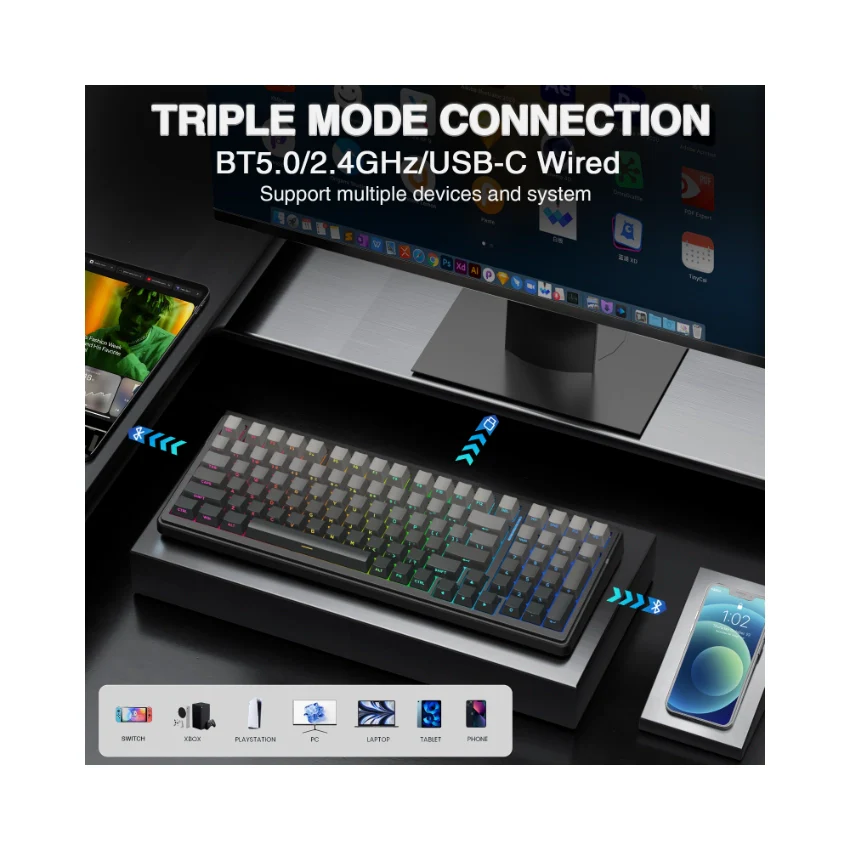 AULA F99 Tri-Mode Mechanical Keyboard👉 Huge Clearance Sale - Image 23
