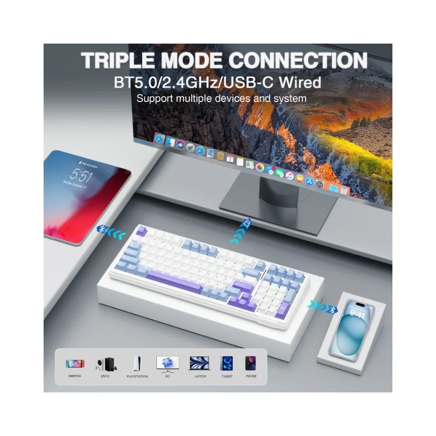 AULA F99 Tri-Mode Mechanical Keyboard👉 Huge Clearance Sale - Image 6