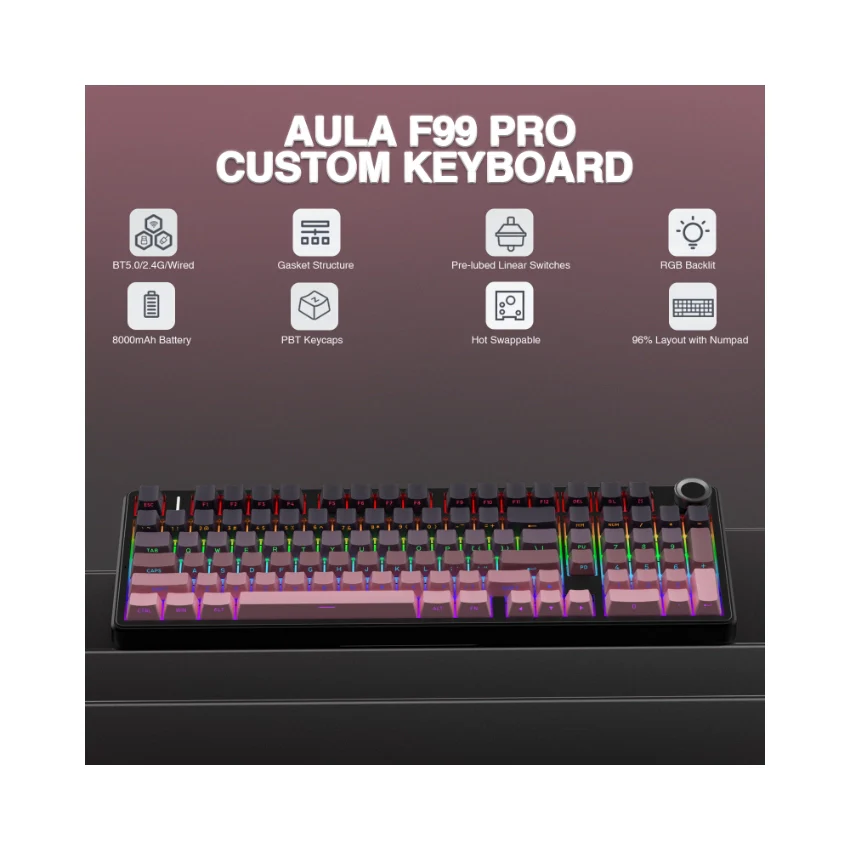 AULA F99 Pro Knob Mechanical Keyboard - Image 22
