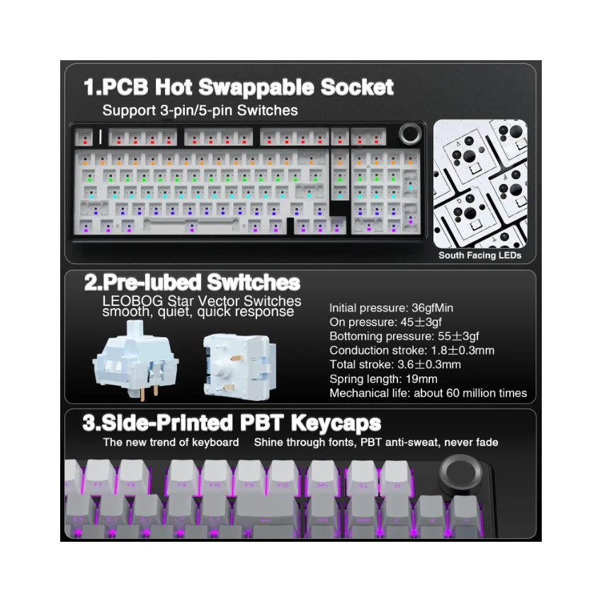 AULA F99 Pro Knob Mechanical Keyboard - Image 32