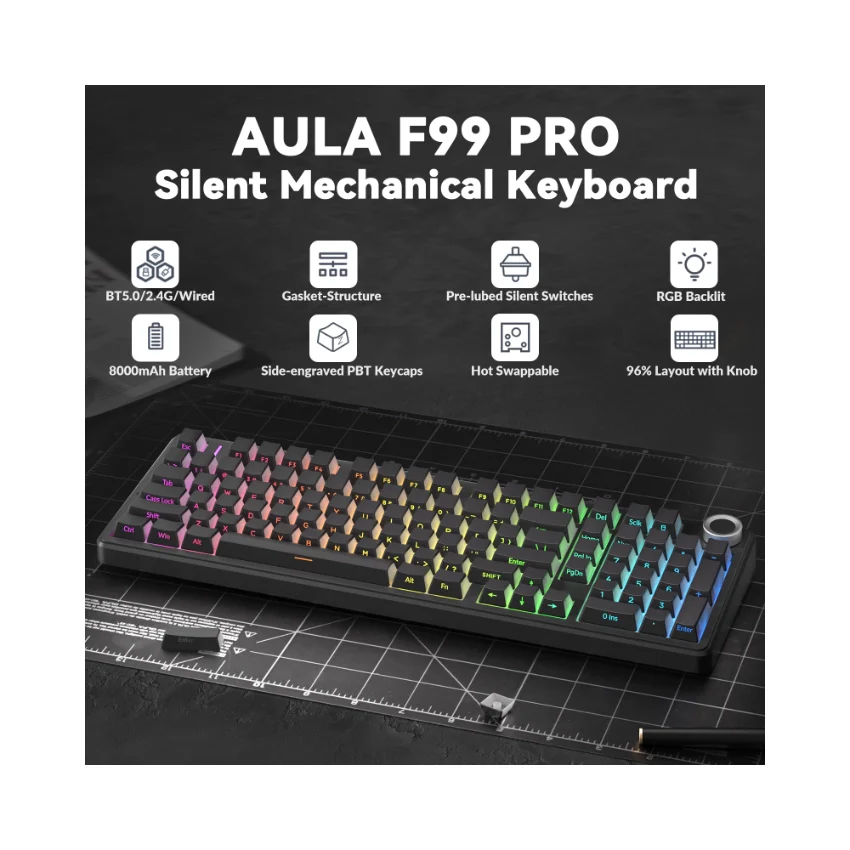 AULA F99 Pro Knob Mechanical Keyboard - Image 40