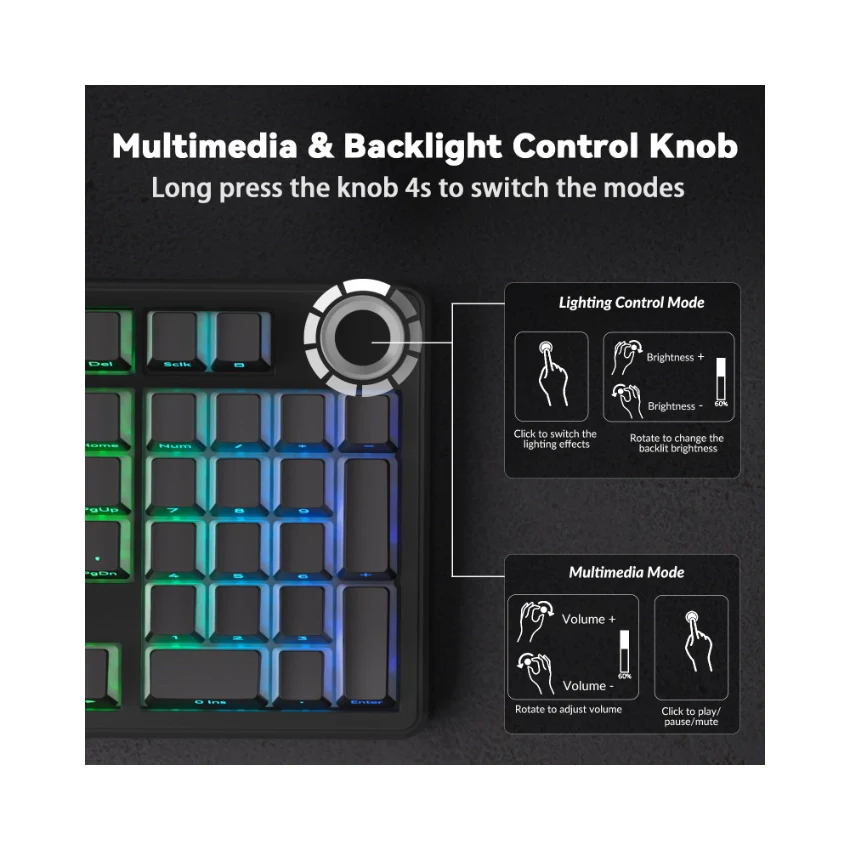 AULA F99 Pro Knob Mechanical Keyboard - Image 43