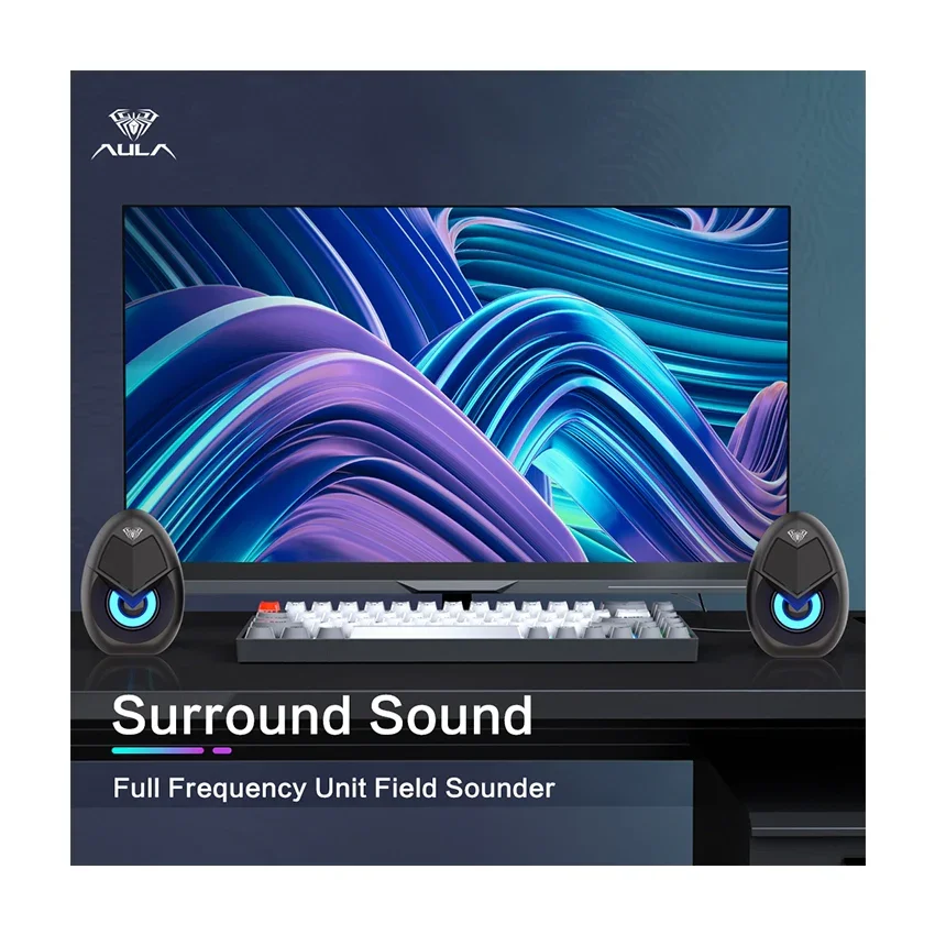 AULA N69 USB Wired Stereo Gaming Speakers - Image 4
