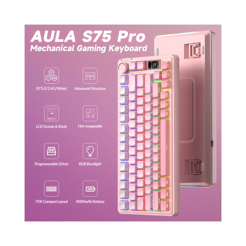 AULA S75 Pro Knob Mechanical Keyboard - Image 11